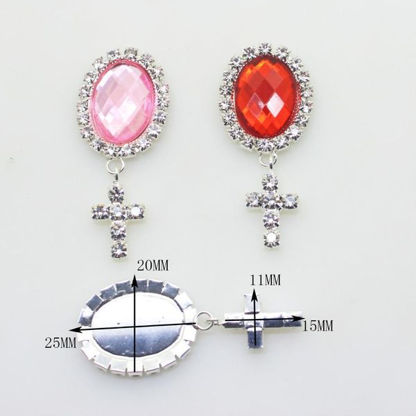 

новые 10 шт. / лот крест овальные кристалл хрусталь креста креста для изготовления карточек и diy лента брошь приглашения цветочные аксессуа, Black