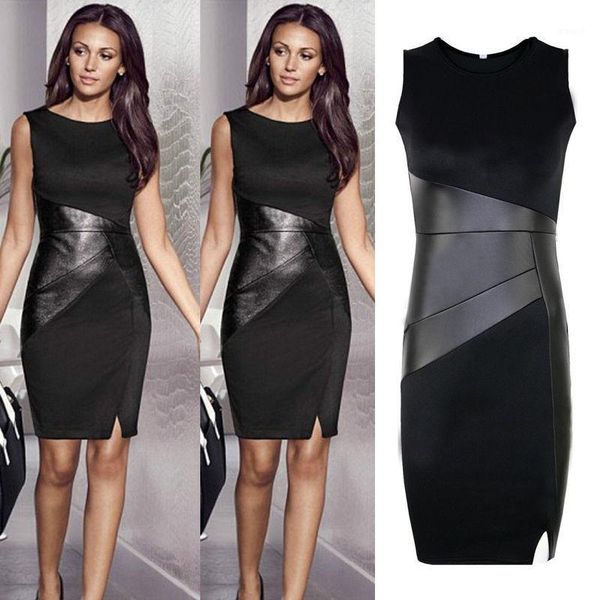 

zipper black leather dress elegant slim pencil patchwork dress new arrival xxl ladies slim fashion mesh women clubwear1, Black;gray