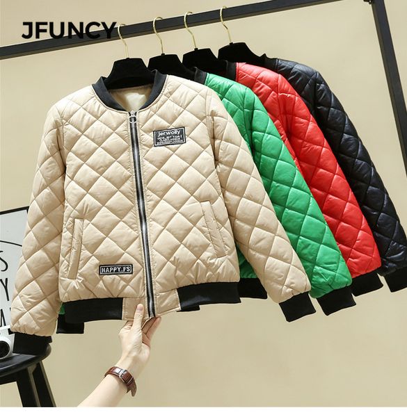 

jfuncy winter light jacket for women korean woman parkas female thin jackets coats plus size women's jacket cotton outwear 200928, Black