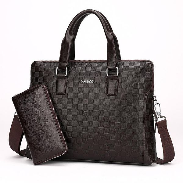 

briefcase embossed handbag zipper business documentary computer bag anti-wrinkle shoulder diagonal package