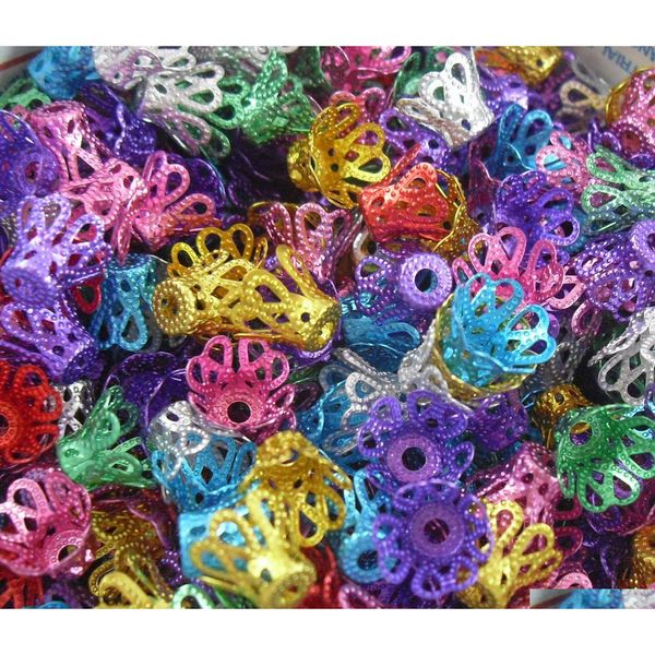 

wholesale shipping 500pcs 7-color mixed hollow aluminum crown beads caps connector for jewellery 6x9mm wwm8z, Silver