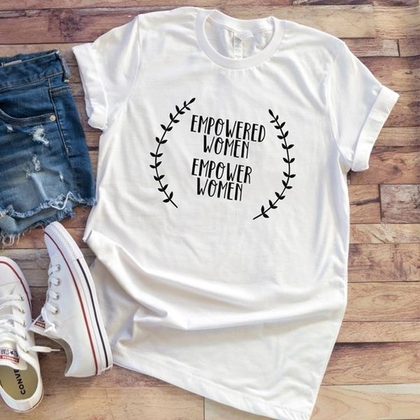 

summer tee empower women t-shirt fashion clothing white black tshirt hipster girl tumblr trendy shirts drop ship y200109