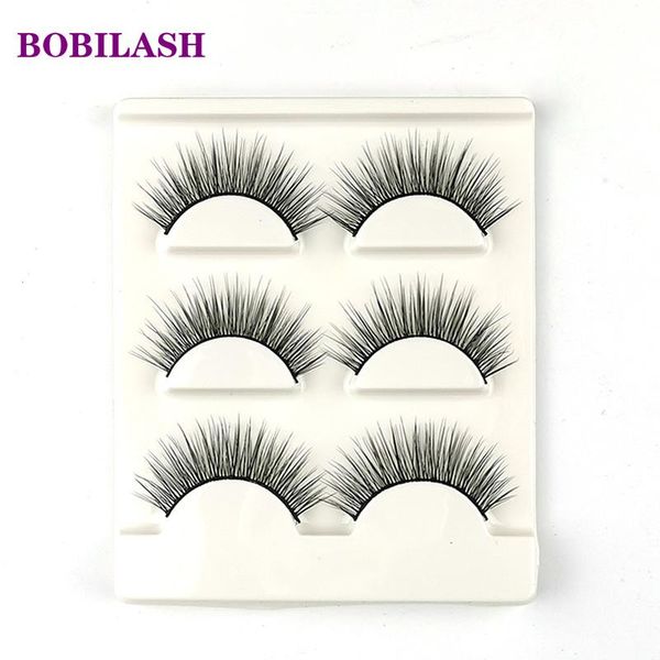 

false eyelashes 3 pairs 5d handmade wispy fluffy 10~20mm long lashes makeup tools