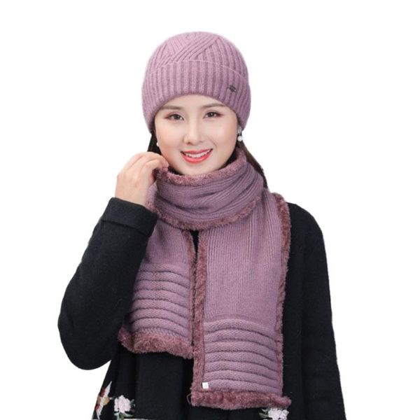 

knitted beanie hat for winter women's caps warm skullies beanies scarf hats female soft hair cap mother set, Blue;gray