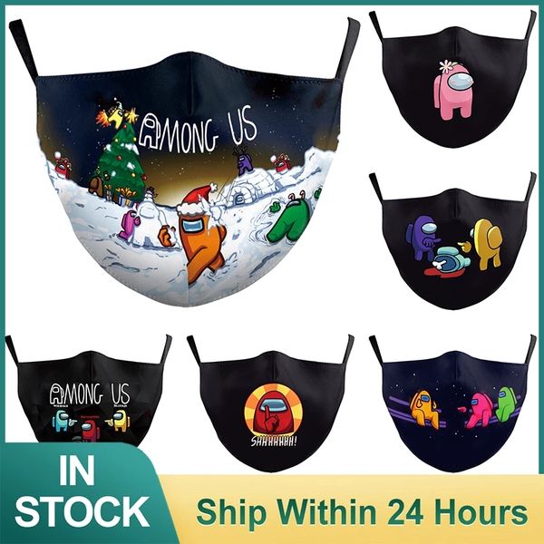 

among us breathable designer face mask funny printed mouth mask reusable washable fabric face masks children protective filter mouth mask