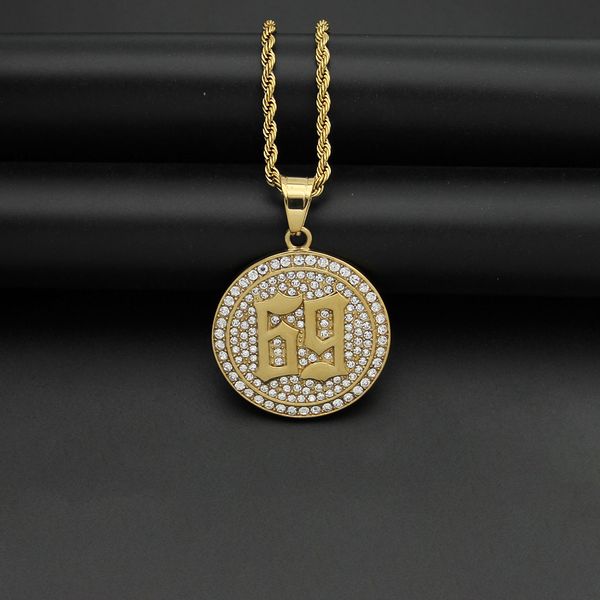 

luxury men/women hip hop ice out bling 6ix9ine rapper pendant necklaces stainless steel never fade fashion hiphop necklace jewelry fashion d, Silver