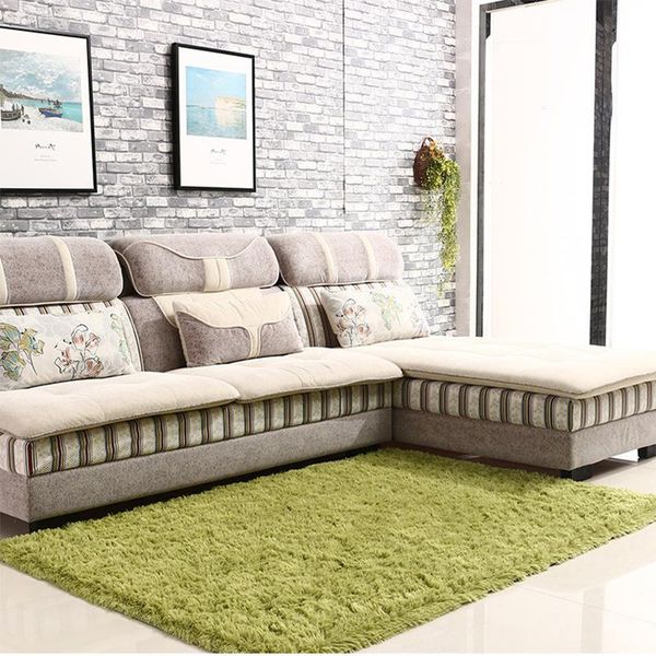 

carpets 16 color washed silk hair non-slip carpet living room coffee table blanket bedroom bedside mat yoga rugs solid plush