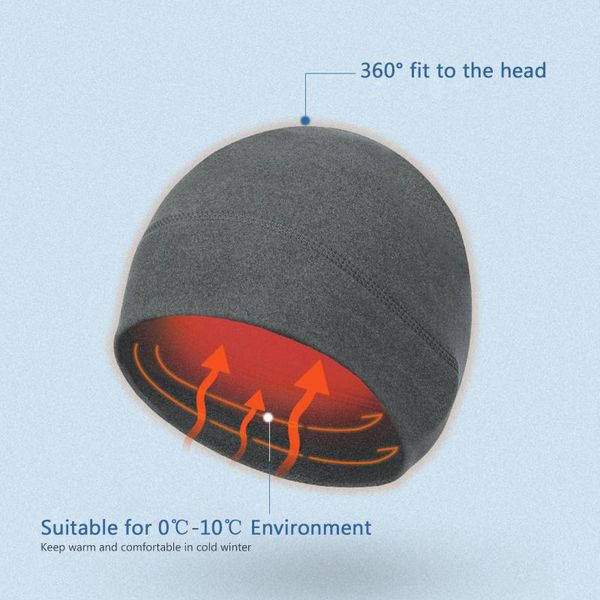 

winter outdoor hat fleece beanie warm cap windproof thermal cap watch for hiking riding climbing, Black