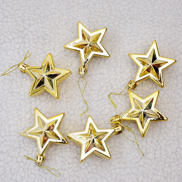 

7cm christmas ornament star hanging christmas tree wreath accessories 122612