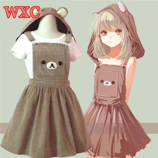 

bear rilakkuma straps dress lolita braces suspender mori girl kawaii dress school clothes vestido ship from us dropping shipping y200120, White;black