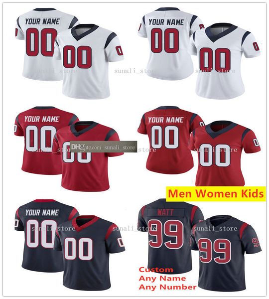 

sewed new men women kids 4 deshaun watson 99 j.j. watt 31 david johnson 15 will fuller v 25 duke johnson 44 cullen gillaspia jerseys, Black;red