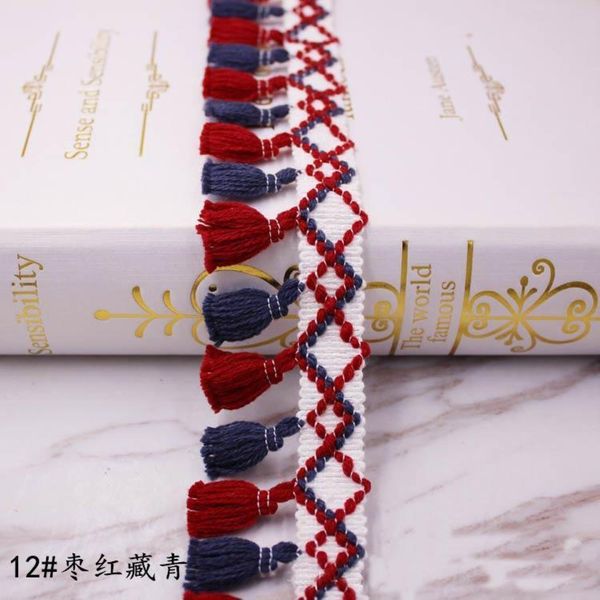 

10yards lot diy accessories tassel trim cotton bohemian tassel trimmings fringes trims reflective tape edge for sewing clothes h jllgdo