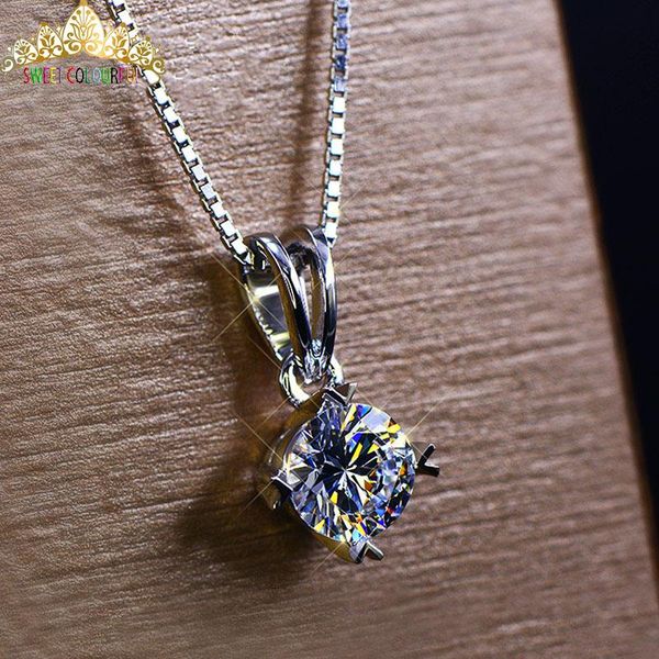 

jewelry 100% 18k gold moissanite diamond necklace with a certificate, Silver