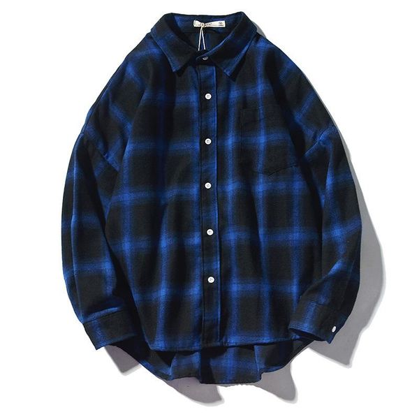 

spring autumn new 3xl 4xl 5xl mens shirts plaid cotton casual men long sleeve shirt loose fashion male shirts, White;black