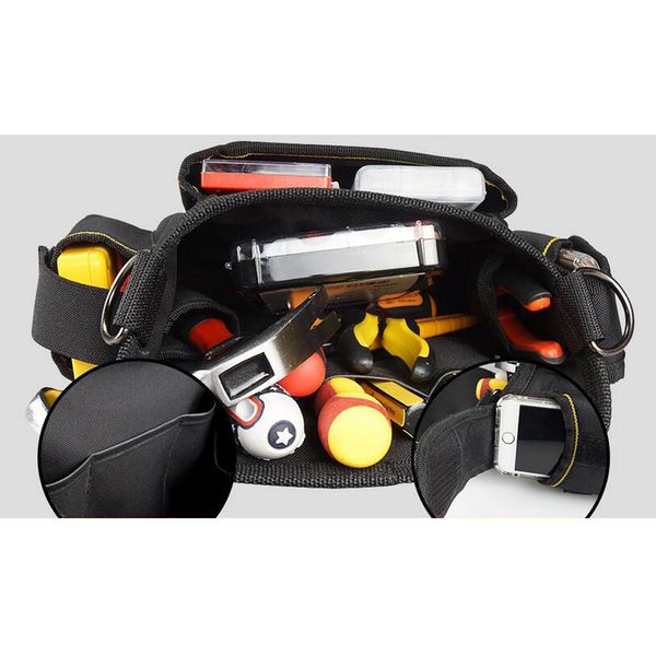 

durable electrical and maintenance tool bag pouches w/ adjustable strap, used as single shoulder tool bag or waist tool bag