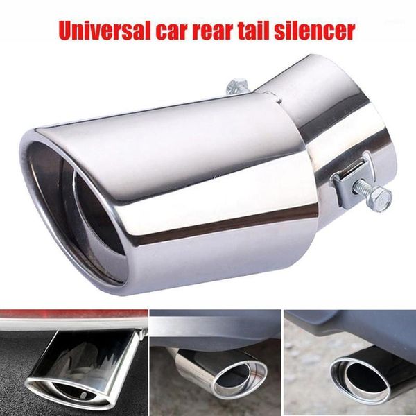 

manifold & parts universal car rear round stainless steel exhaust pipe tail muffler accessories 20211
