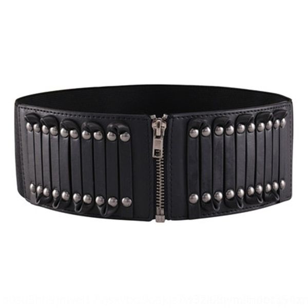 

dupn8 rivet waist mixed with coat women's belt women's style band elastic bandcoat elastic band wide zipper seal fashion batch mzy, Black;brown
