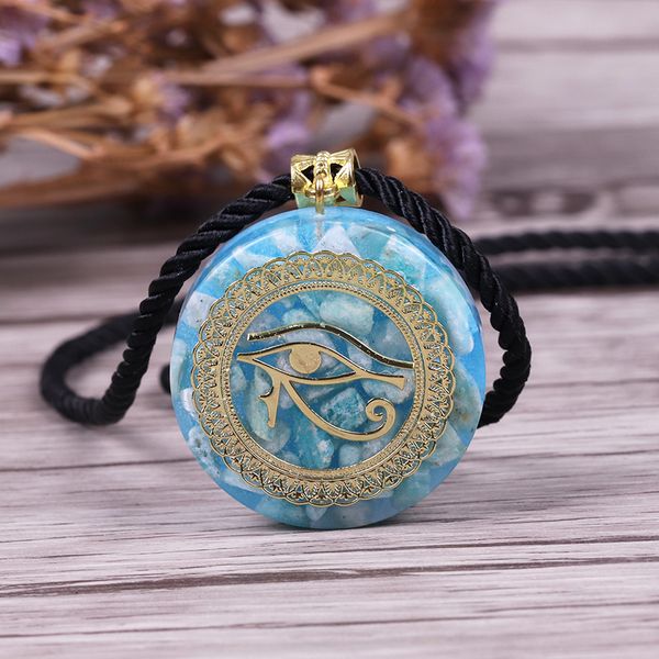 

orgonite energy pendant orgone stone horus all-seeing eyes devil's eye necklace amulet magnetic jewelry q1113, Silver