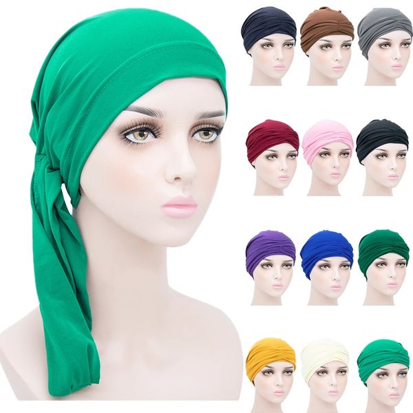 

muslim women inner hijab caps female head wrap scarves turbante mujer india africain hat turban femme musulman bonnet beanies, Blue;gray