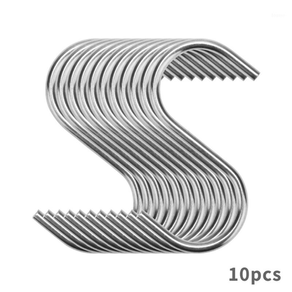 

10pcs stainless steel household hooks set for hanging s shape hanger practical storage holder for kitchen cabinet office home1