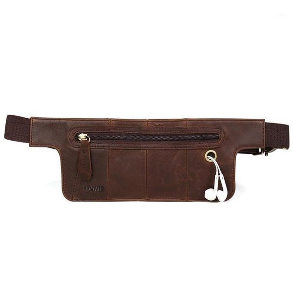 

waist bags male genuine leather vintage bag chest fanny pack bum messenger crossbody crazy horse belt phone1