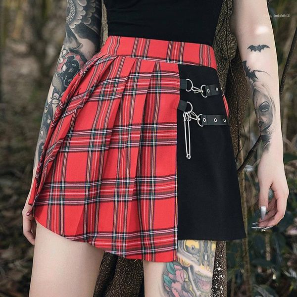 

flare skirts womens designer skirts casual clothing womens holiday plaid printed skirts plaid, Black