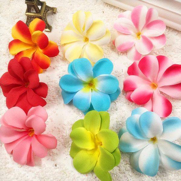 

decorative flowers & wreaths hindjef 10 pcs / 7.5 cm faux xin hawaii frangipani flower heads wedding decoration diy wreath collage simulatio