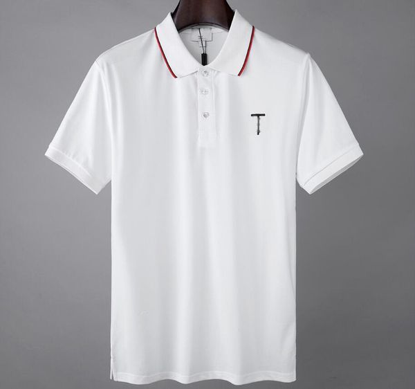 

summer mens polo shirt italy spring shorts sleeve tee designer polos tshirt lapel 22ss men garter letters little bee printing clothing #0015, White;black