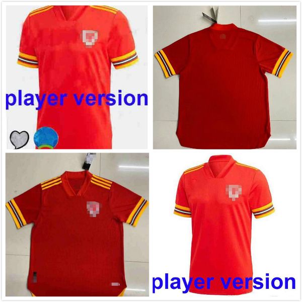 

2020 wales men home player version soccer jerseys 20 21 bale ramsey james allen football shirt red short sleeve uniform, Black;yellow