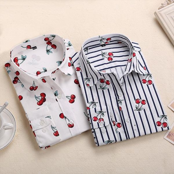 

brand new red rose blouse floral print long sleeve shirts women cotton blouses 2021 summer blusas femininas large size 5xl, White