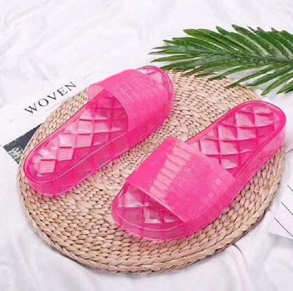 

2021 new fashion women shoes men women jelly transparent pvc clear sandals slippers men sandal floral flip flops striped beach slipper, Black