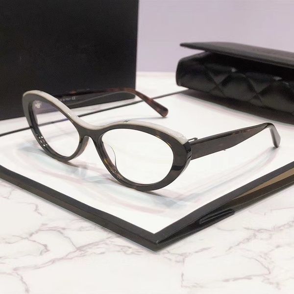 

2021 fashion women letter double-color small sun glasses frame plain 5416 butterfly57-17-140imported plank rim for prescription fullset case, Black
