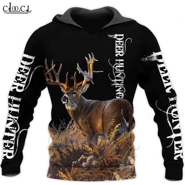 

cloocl camo amo hunting animals deer art 3d print hoodie men women hooded sweatshirt zipper jacket long sleeve 1019, Black