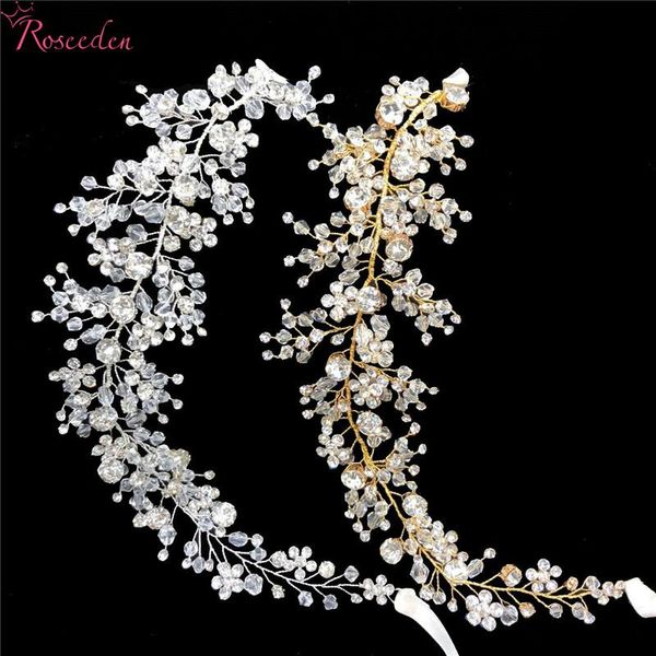 

handmade crystal bride hair vine headbands princess bridal headpiece hair decoration wedding accessories jewelry re797, Golden;silver