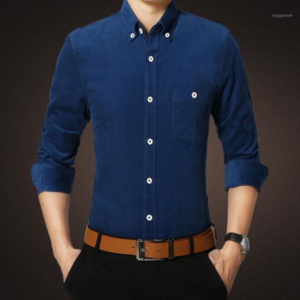 

men's casual shirts mrmt 2021 brand fashion men's long-sleeved shirt candy color corduroy for male 1, White;black