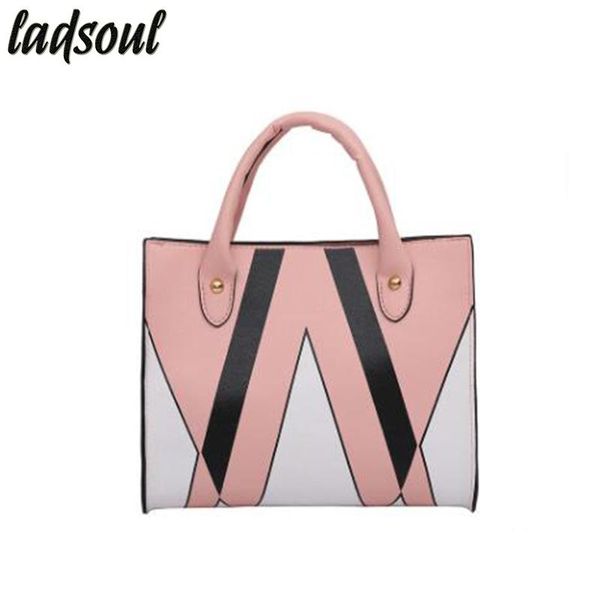 

ladsoul 2020 new fashion mobile handbags printed stripes casual bag shoulder simple wild messenger ms. tide bag a4097/g