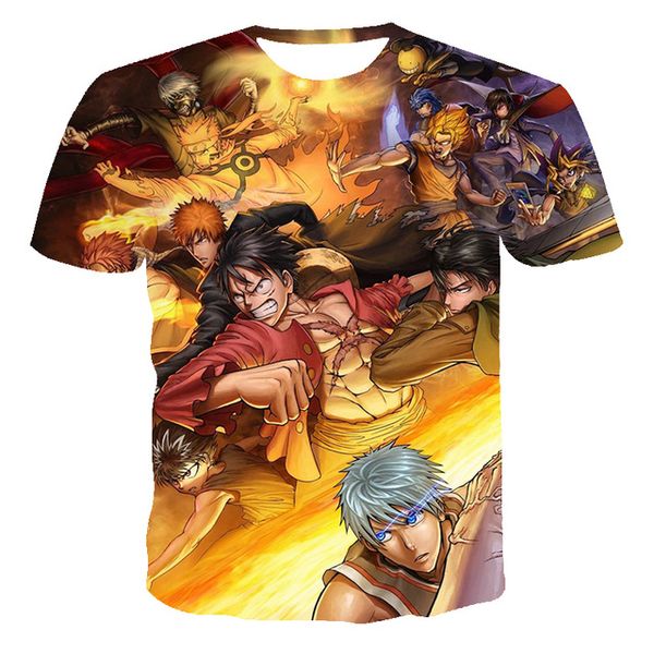 

summer men hunterxhunter breathable printing anime 3d print shirts hippie harajuku humor men clothing