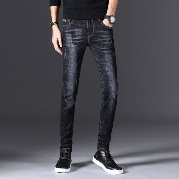 

men's jeans grey baground autumn and winter tide 2020 new slim business, Blue