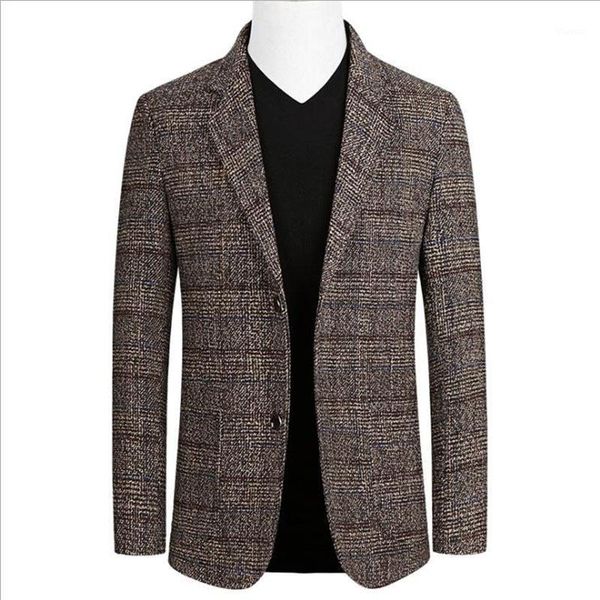 

2021 spring men blazers men's single-breasted suit jacket costume homme male business casual plaid blazers coat brand clothing1, White;black