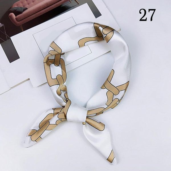 

шелковый сатин площади шарф женщин мода печати малый шейный платок бандана офис повседневный элегантный foulard femme рук платочек jllnzn, Black