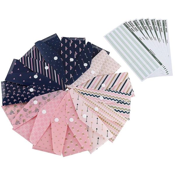 

15 pack cash envelopes coin envelopes set waterproof cash budget with snap button budget sheet sticker
