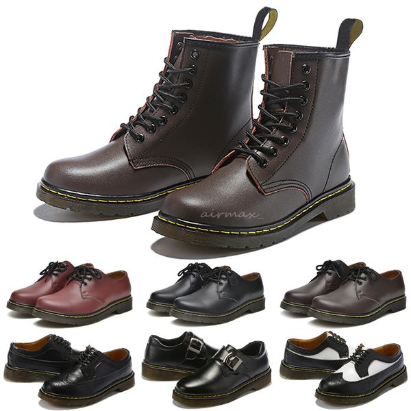 

new dr martins 2976 leather fur womens boots 1460 winter snow booties doc shoes martin sneakers triple black white red men women boot