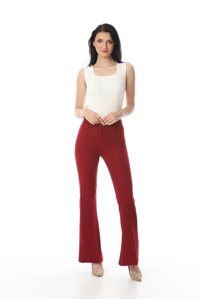 

nigar basturk double fabric spanish trotting burgundy ladies pants, Blue