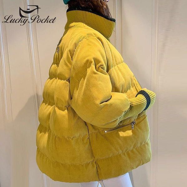 

women autumn winter solid color fashion loose warm corduroy parkas female high street letter print coat ladies new coats ml820, Black