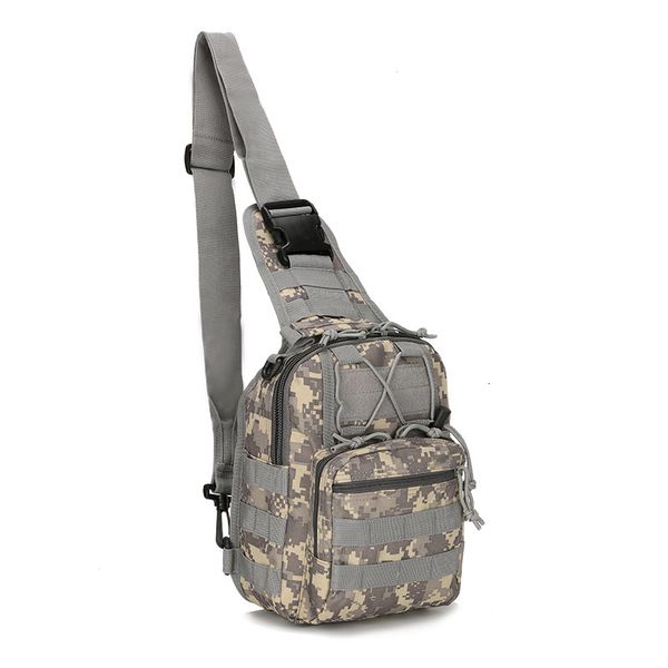 

outdoor nylon canvas tactical bag camouflage canvas tactical field sports small chest bag cycling camping climbing fishing bag
