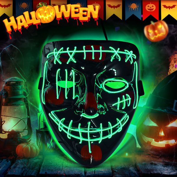 

light mask 1 pc purge halloween led up masks luminous cosplay mak festival glow party supplies