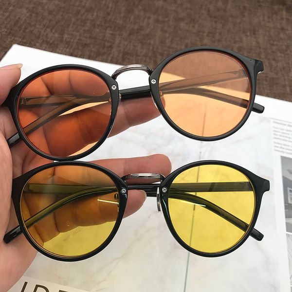 

2019 new korean version of ulzzang glasses, female trend, harajuku round face, net, red street, sunglasses, ins, White;black