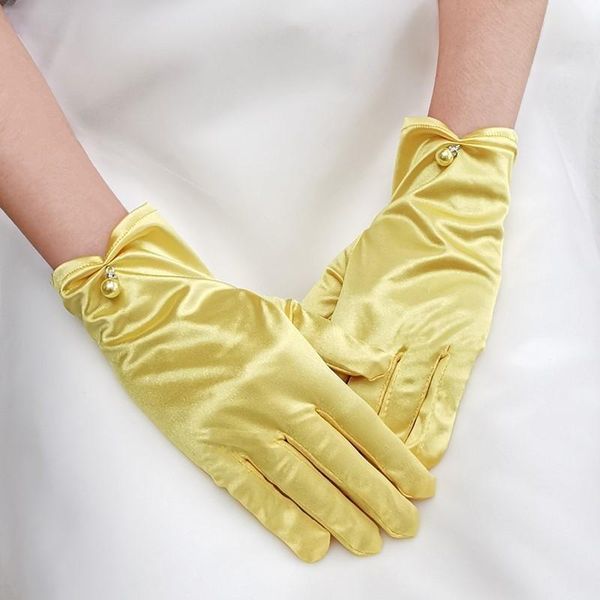 

bridal gloves women wedding accessorie mariage guantes for bride dress gloves ivory red pink yellow orange blue black gloves h sqczlz, White