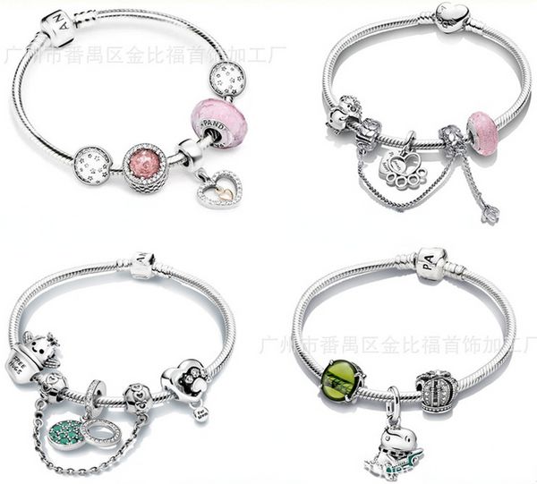 Gioielli firmati Bracciale in argento 925 Charm Bead fit Pandora Cactus Abbracciare Set Bracciali fai-da-te Perline Charms stile europeo Perline Murano