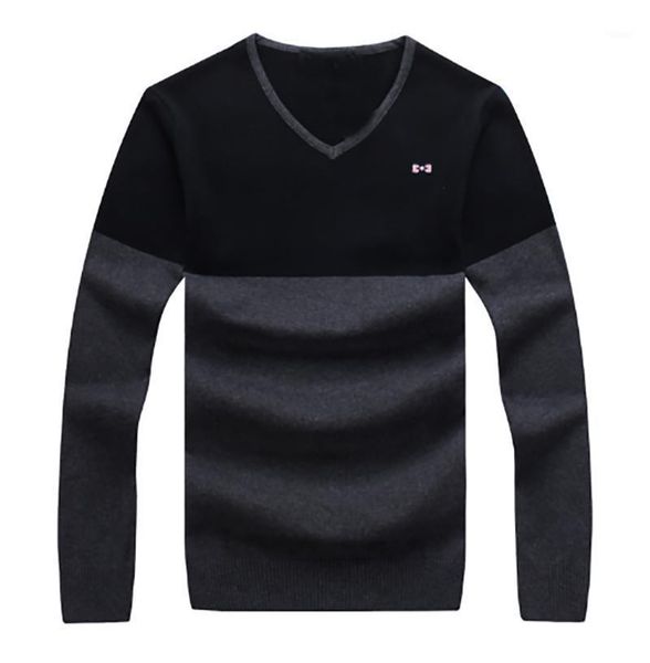 

2021 park v-neck sweaters thick warm pullover men casual striped sweater men clothing autumn winter knitwear pull homme eden1, White;black
